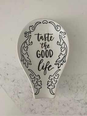 Threshold White Stoneware Spoon Rest 6” x 4”